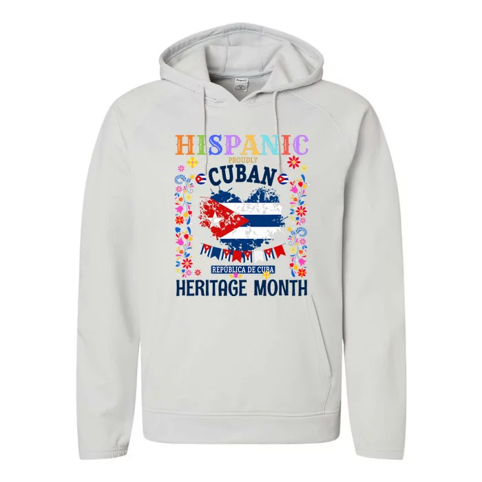 Cuban Flag Outfit Idea Latin Heritage Cuba Flag Performance Fleece Hoodie