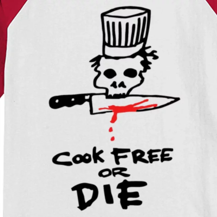 Cook Free Or Die Chef Gift Kids Colorblock Raglan Jersey