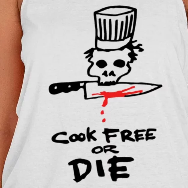 Cook Free Or Die Chef Gift Women's Knotted Racerback Tank