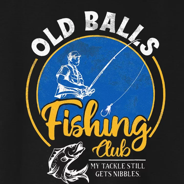 Cute Funny Old Man Fishing Birthday For Over The Hill Fisherman Women's Crop Top Tee