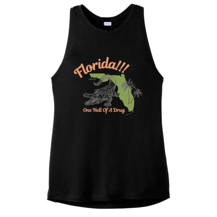 Crocodile Florida One Hell Of A Drug Ttpd Ladies Tri-Blend Wicking Tank