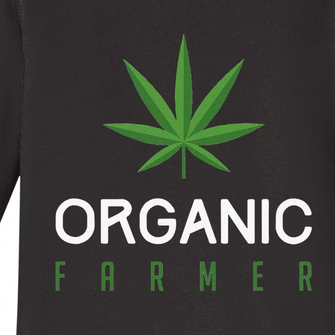 Cannabis Funny Organic Farmer Weed THC 420 Marijuana Baby Long Sleeve Bodysuit