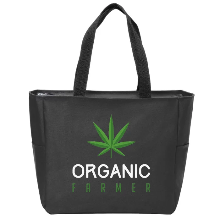 Cannabis Funny Organic Farmer Weed THC 420 Marijuana Zip Tote Bag