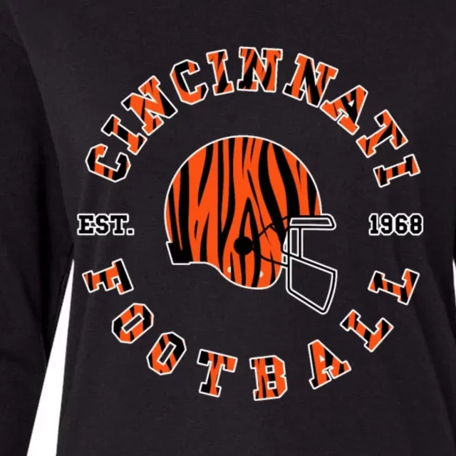 Cincinnati Football Ohio Womens Cotton Relaxed Long Sleeve T-Shirt