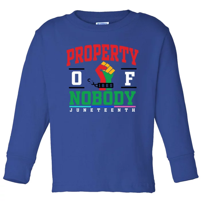 Classic Funny Property Of Nobody Freedom Melanin Junenth Gift Toddler Long Sleeve Shirt