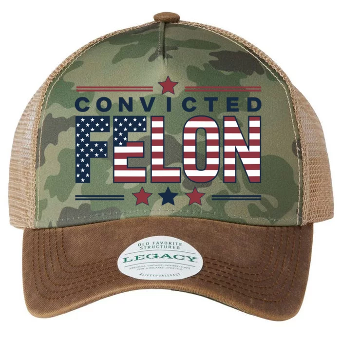 Convicted Felon Patriotic Graphic Legacy Tie Dye Trucker Hat