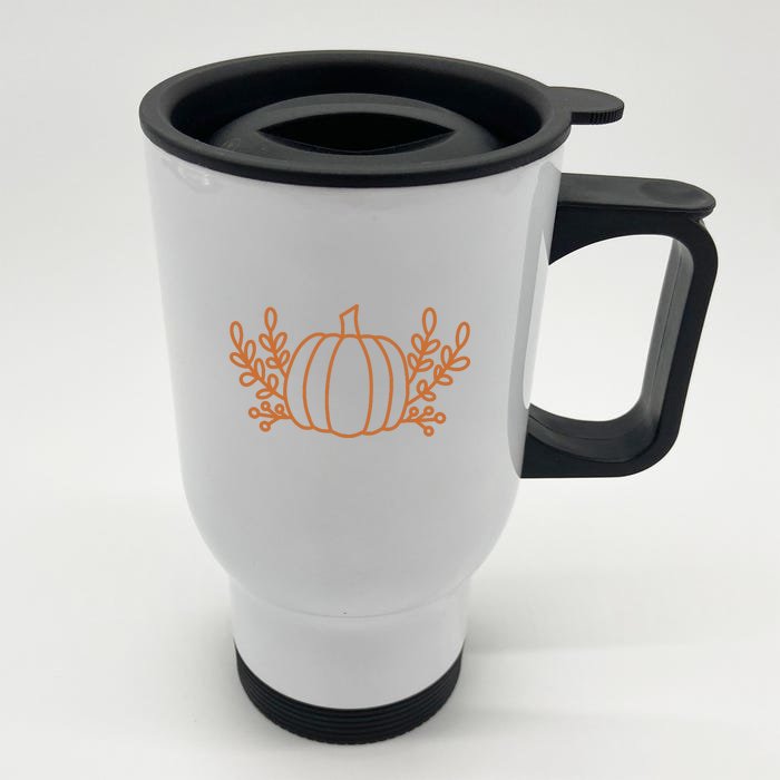 Cool Fancy Pumpkin Fall Front & Back Stainless Steel Travel Mug