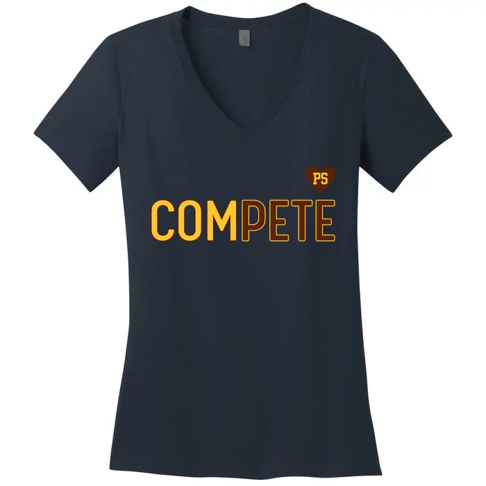 Compete For Pete Women's V-Neck T-Shirt