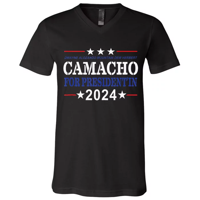 CAMACHO FOR PRESIDENTIN 2024 Presidential Election Humor V-Neck T-Shirt