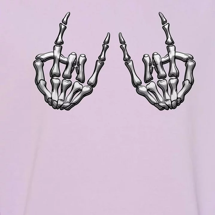 Cool Funny Punk Rock On Skeleton Hands Garment-Dyed Sweatshirt