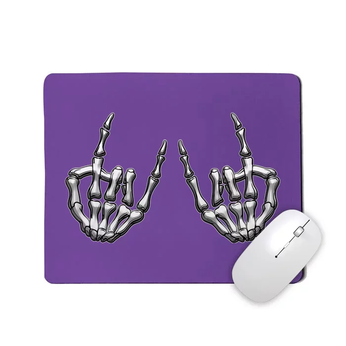 Cool Funny Punk Rock On Skeleton Hands Mousepad