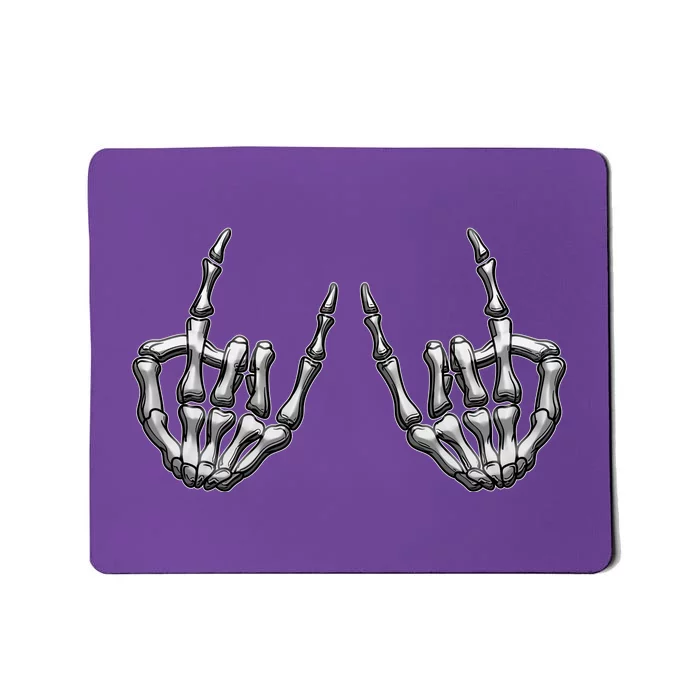 Cool Funny Punk Rock On Skeleton Hands Mousepad