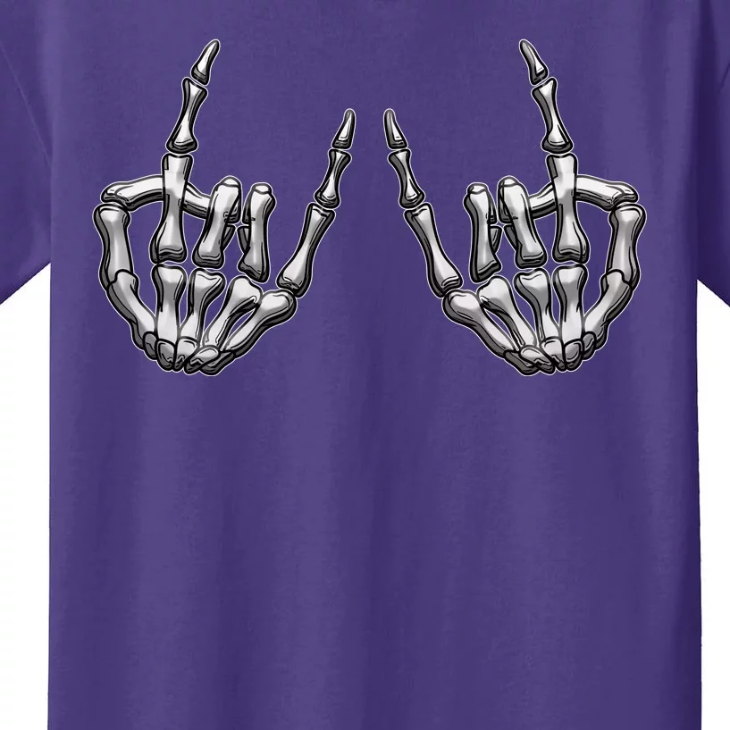 Cool Funny Punk Rock On Skeleton Hands Kids T-Shirt