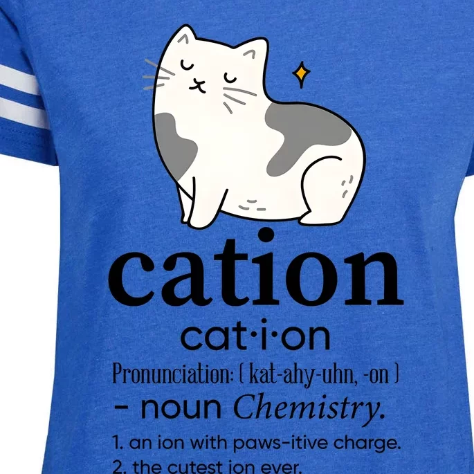 Cation Funny Pronoun Chemistry Cat Lover Pet Lover Enza Ladies Jersey Football T-Shirt