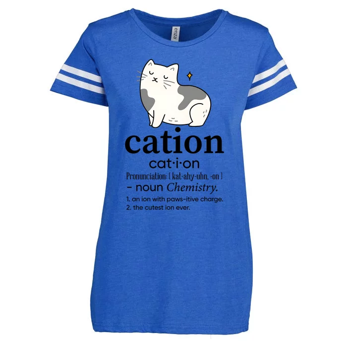 Cation Funny Pronoun Chemistry Cat Lover Pet Lover Enza Ladies Jersey Football T-Shirt