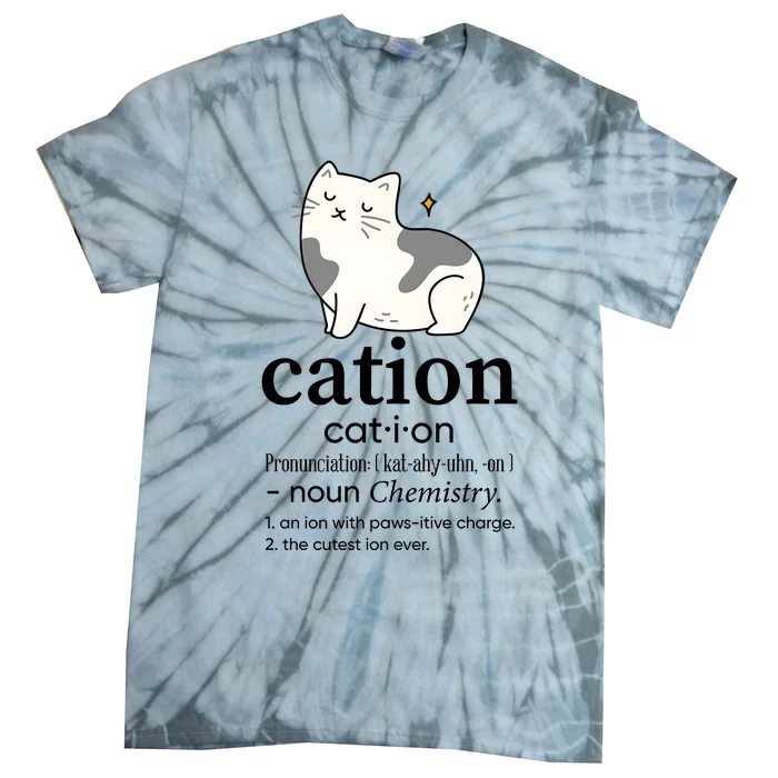 Cation Funny Pronoun Chemistry Cat Lover Pet Lover Tie-Dye T-Shirt