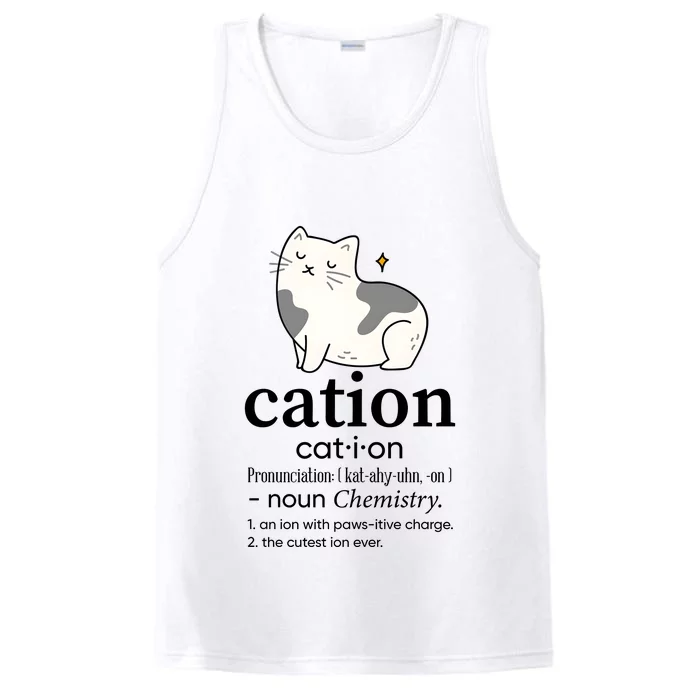 Cation Funny Pronoun Chemistry Cat Lover Pet Lover Performance Tank