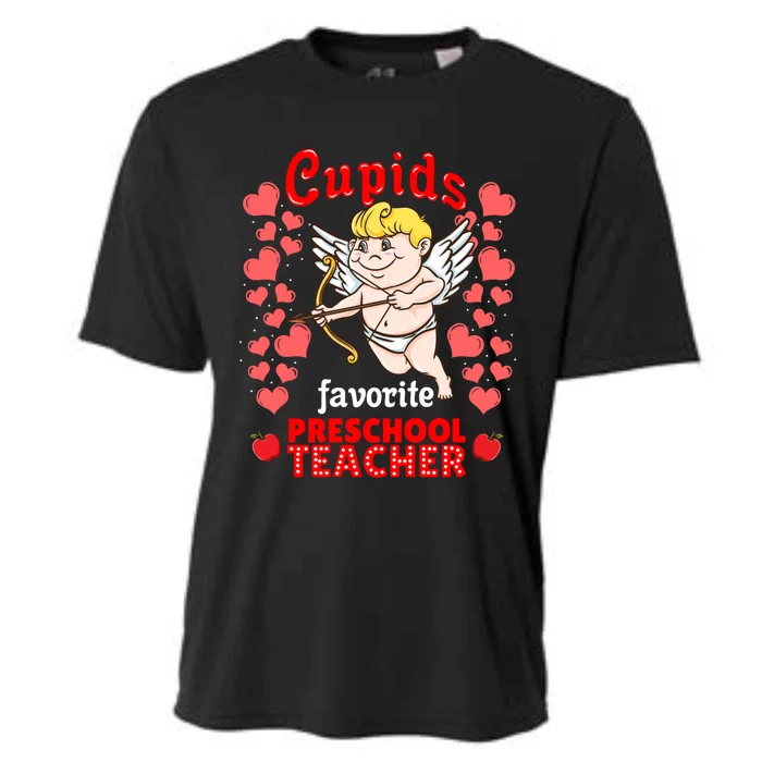 Cupids Favorite Preschool Teacher Valentines Day Gift Cooling Performance Crew T-Shirt