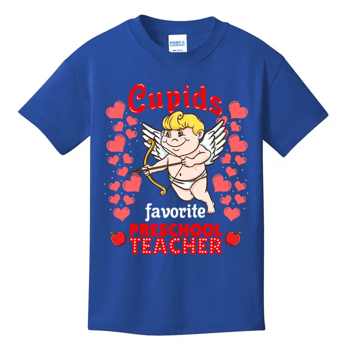 Cupids Favorite Preschool Teacher Valentines Day Gift Kids T-Shirt