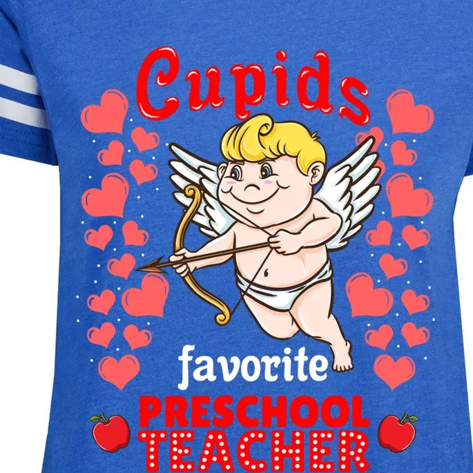 Cupids Favorite Preschool Teacher Valentines Day Gift Enza Ladies Jersey Football T-Shirt