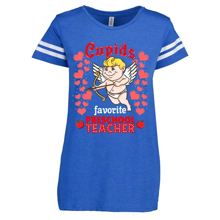 Cupids Favorite Preschool Teacher Valentines Day Gift Enza Ladies Jersey Football T-Shirt