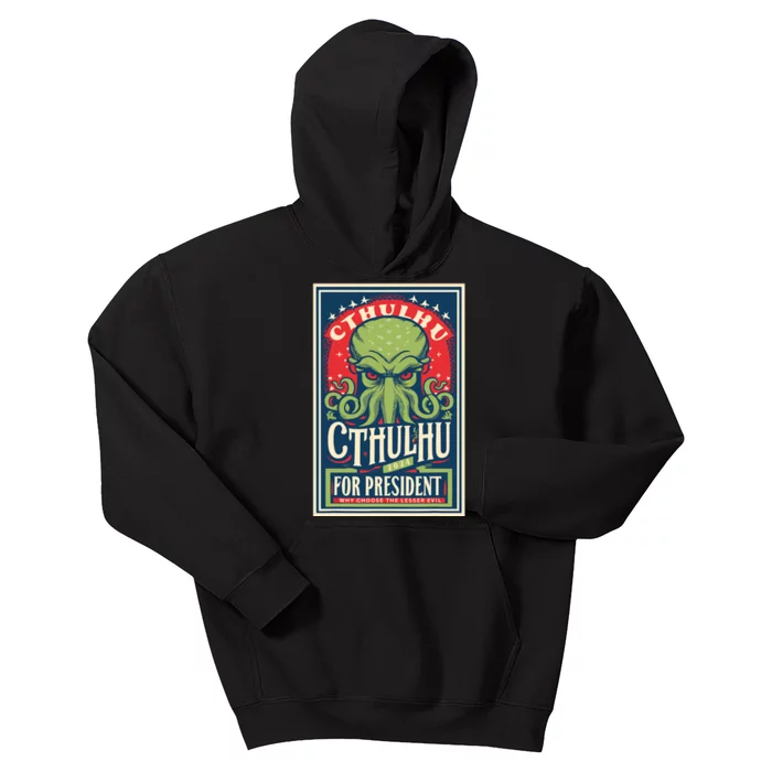 Cthulhu For President 2024 Vintage Vote So Death May Die Kids Hoodie