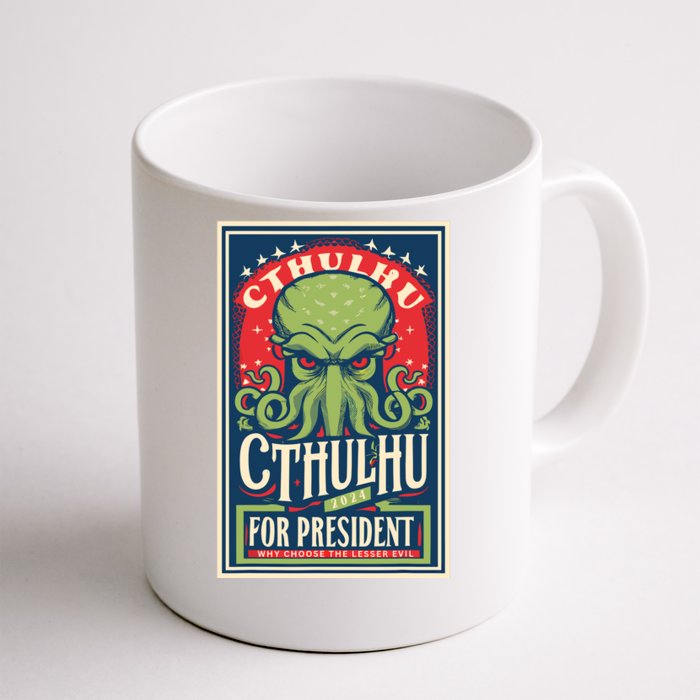 Cthulhu For President 2024 Vintage Vote So Death May Die Front & Back Coffee Mug