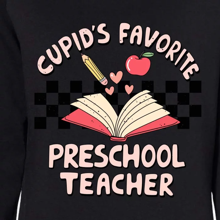 Cupid's Favorite Preschool Teacher Valentines Day Groovy Gift Womens California Wash Sweatshirt