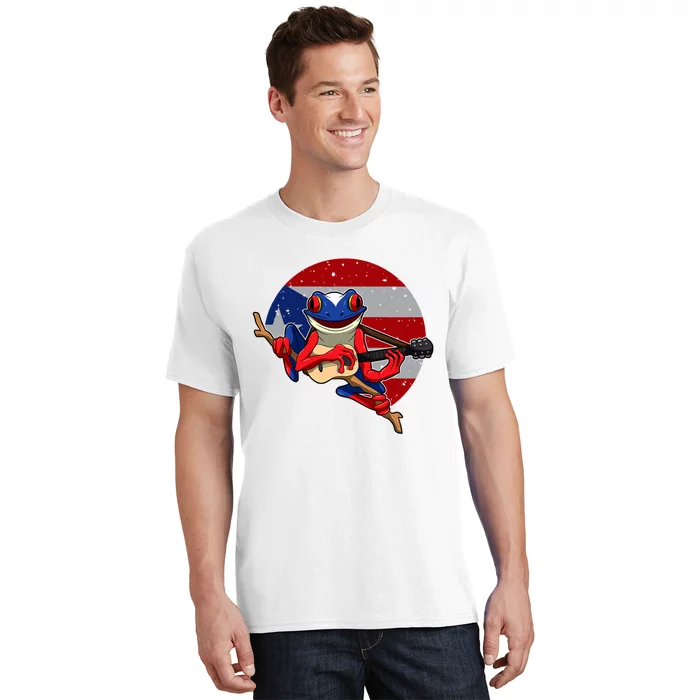 Coqui Frog Playing Guitar Puerto Rico Animal T-Shirt