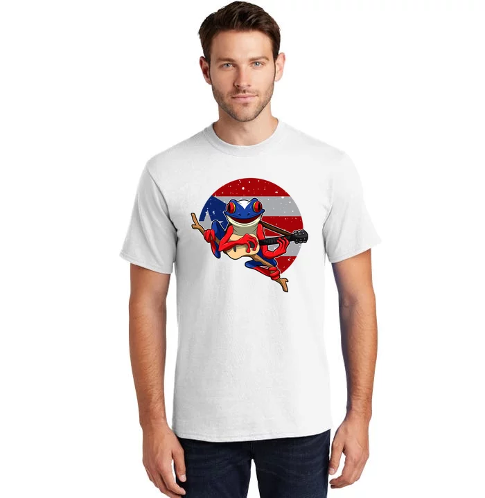 Coqui Frog Playing Guitar Puerto Rico Animal Tall T-Shirt