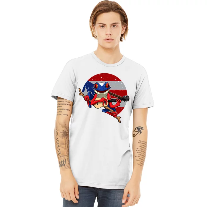 Coqui Frog Playing Guitar Puerto Rico Animal Premium T-Shirt