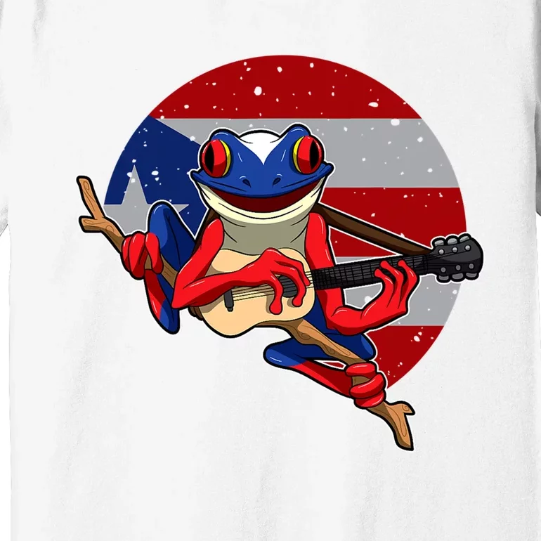 Coqui Frog Playing Guitar Puerto Rico Animal Premium T-Shirt