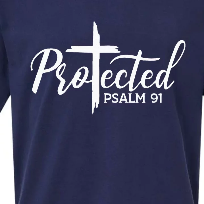 Christian Faith Protected Religious Jesus Loves Psalms 91 Sueded Cloud Jersey T-Shirt