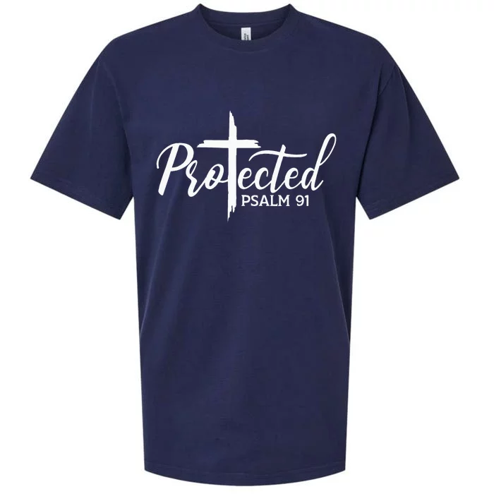 Christian Faith Protected Religious Jesus Loves Psalms 91 Sueded Cloud Jersey T-Shirt