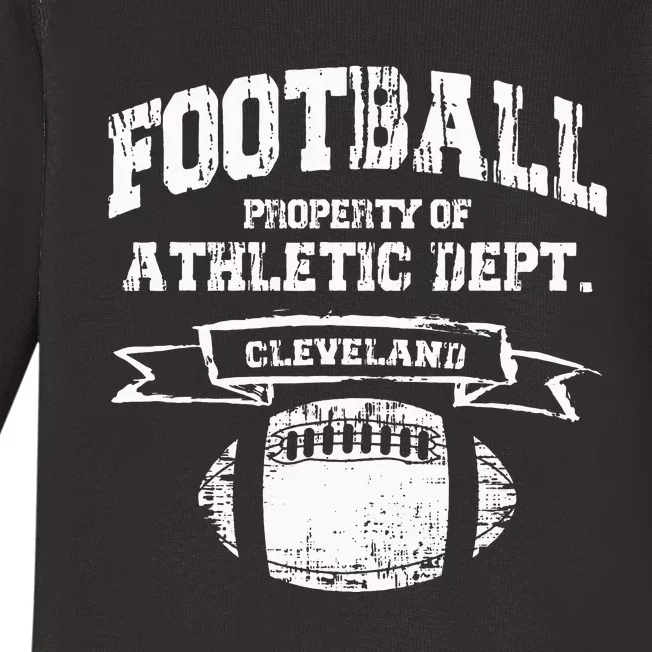 Cleveland Football Property Of Athletic Dept Baby Long Sleeve Bodysuit