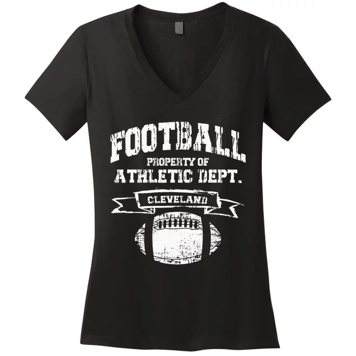 Cleveland Football Property Of Athletic Dept Women's V-Neck T-Shirt