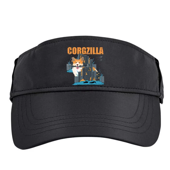 Corgzilla Funny Pembroke Welsh Corgi Pet Dog Lover Adult Drive Performance Visor