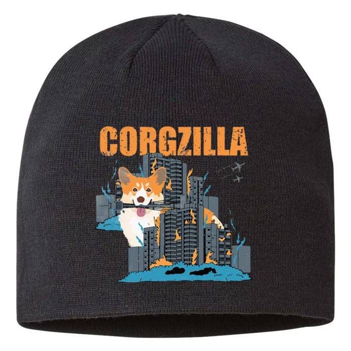 Corgzilla Funny Pembroke Welsh Corgi Pet Dog Lover 8 1/2in Sustainable Knit Beanie