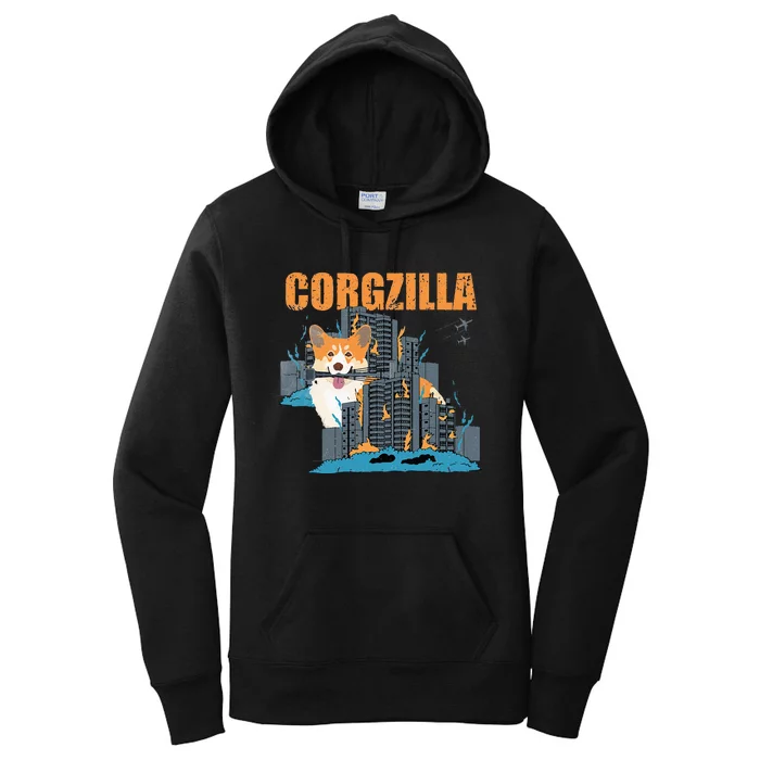 Corgzilla Funny Pembroke Welsh Corgi Pet Dog Lover Women's Pullover Hoodie