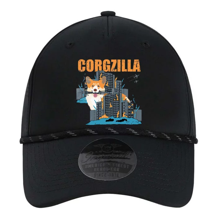 Corgzilla Funny Pembroke Welsh Corgi Pet Dog Lover Performance The Dyno Cap