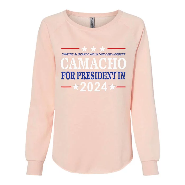 Camacho For PresidentIn 2024 Presidential Election Humor Womens California Wash Sweatshirt