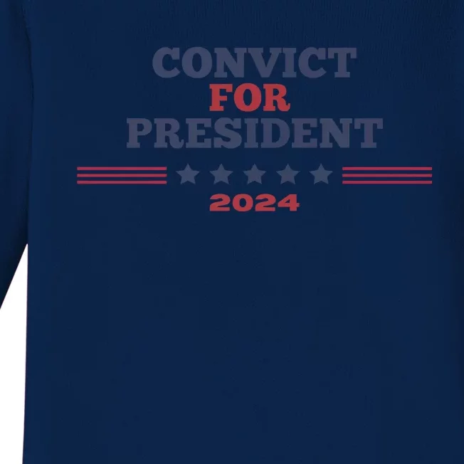 Convict For President 2024 Baby Long Sleeve Bodysuit