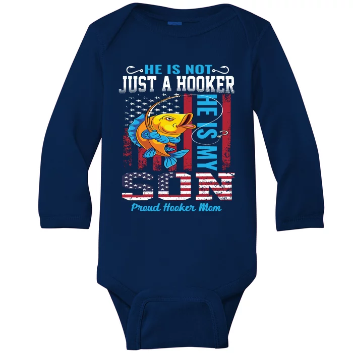 Cool Fishing Proud Hooker Mom Baby Long Sleeve Bodysuit