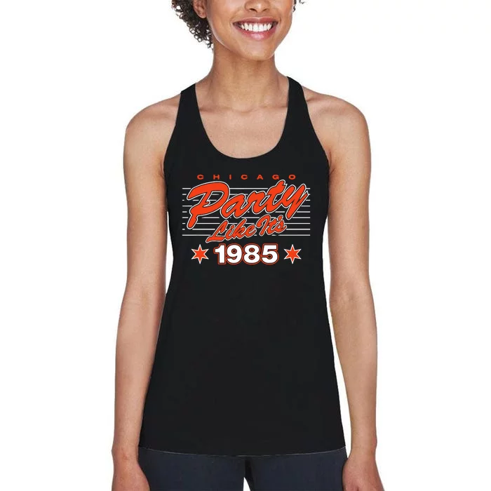 Chicago Football Party Like It’S 1985 Women's Racerback Tank