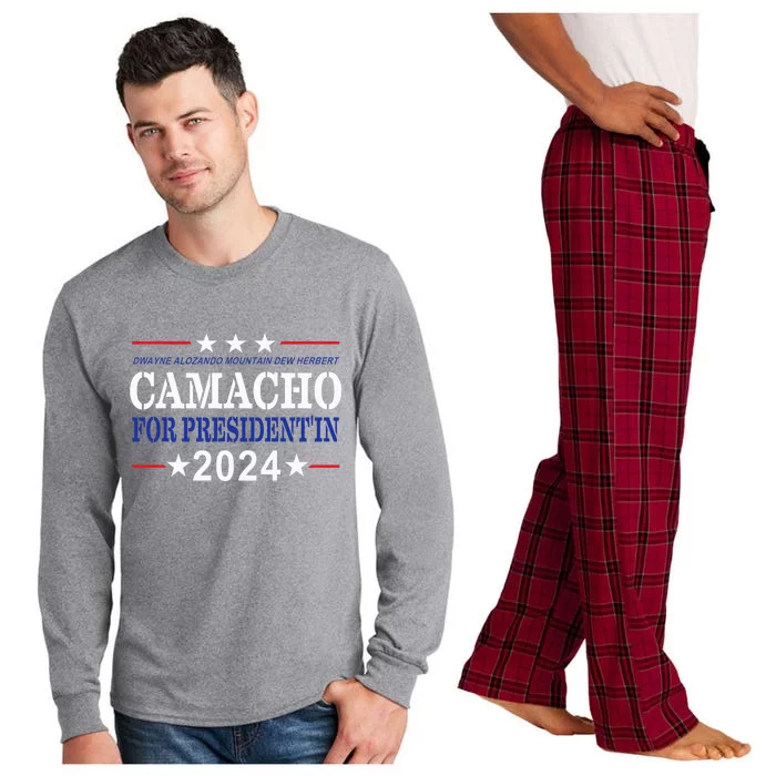 Camacho For PresidentIn 2024 Presidential Election Humor Long Sleeve Pajama Set