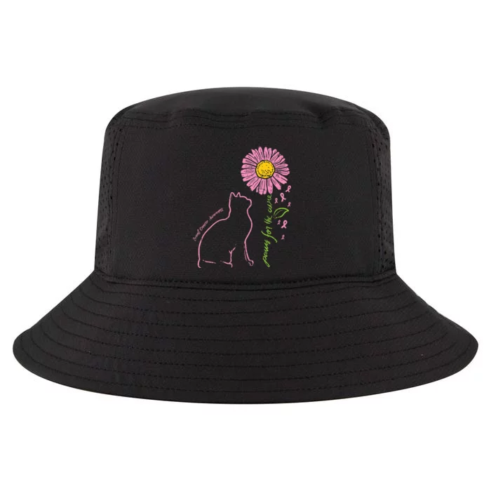 Cat Flower Paw For Cure Breast Cancer Awareness Support Gift Cool Comfort Performance Bucket Hat