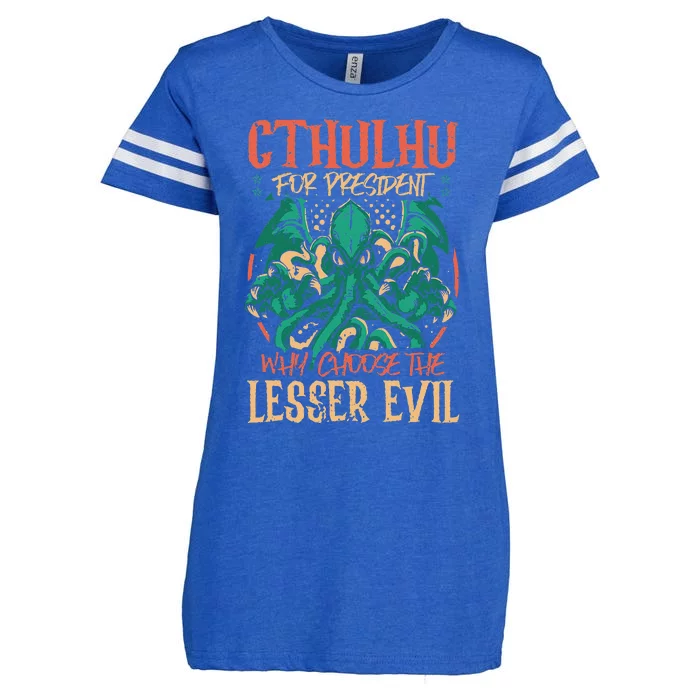 Cthulhu For President Why Choose The Lesser Evil Halloween Enza Ladies Jersey Football T-Shirt