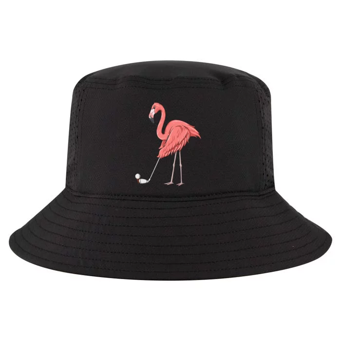 Cute Flamingo Playing Golf Golfer Sport Humor Golfing Cool Comfort Performance Bucket Hat