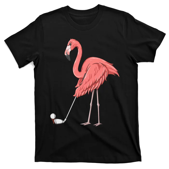 Cute Flamingo Playing Golf Golfer Sport Humor Golfing T-Shirt