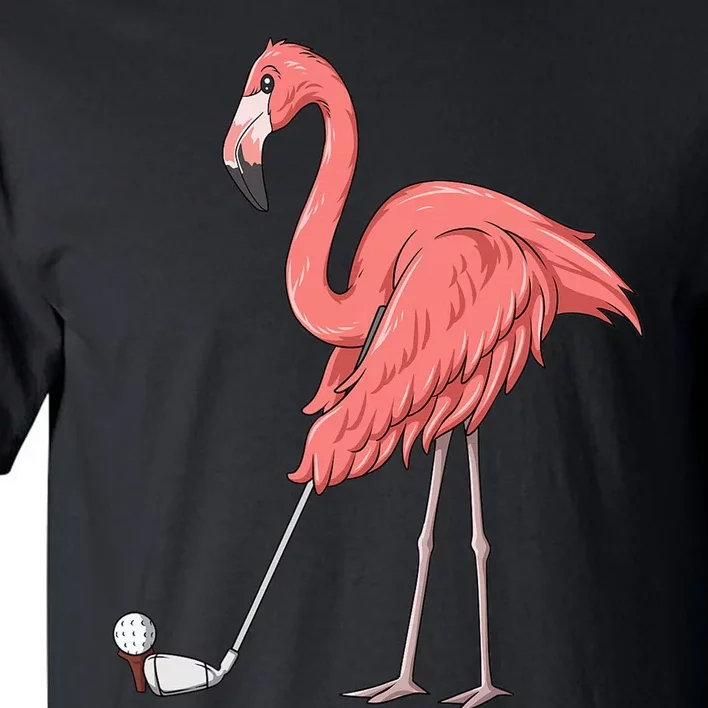 Cute Flamingo Playing Golf Golfer Sport Humor Golfing Tall T-Shirt